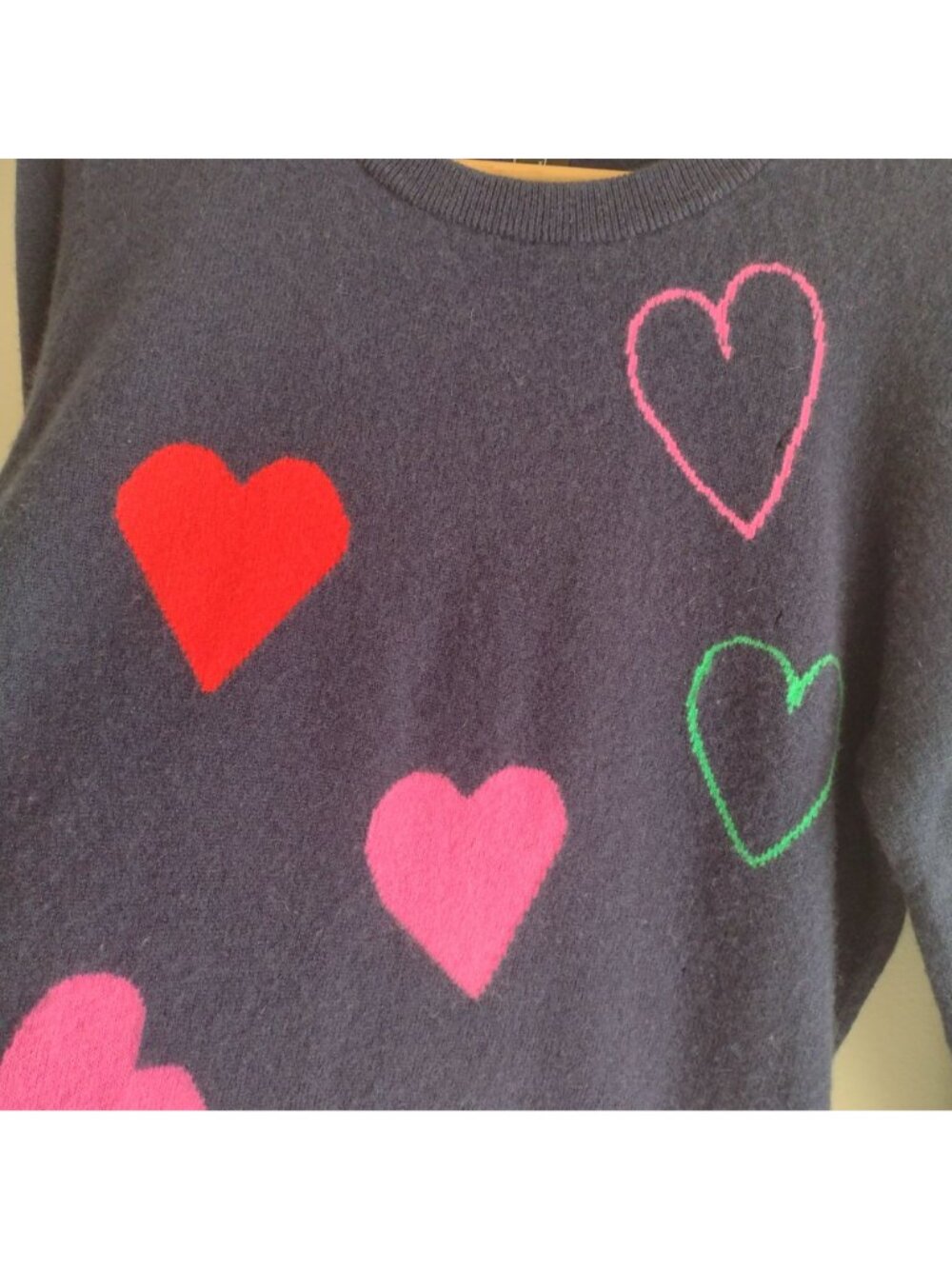 Nordstrom Halogen Cashmere Sweater XL Heart Print Sweater - Picture 3 of 10